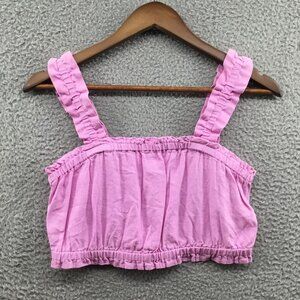BP. Gathered Blend Crop Top Pink XS‎